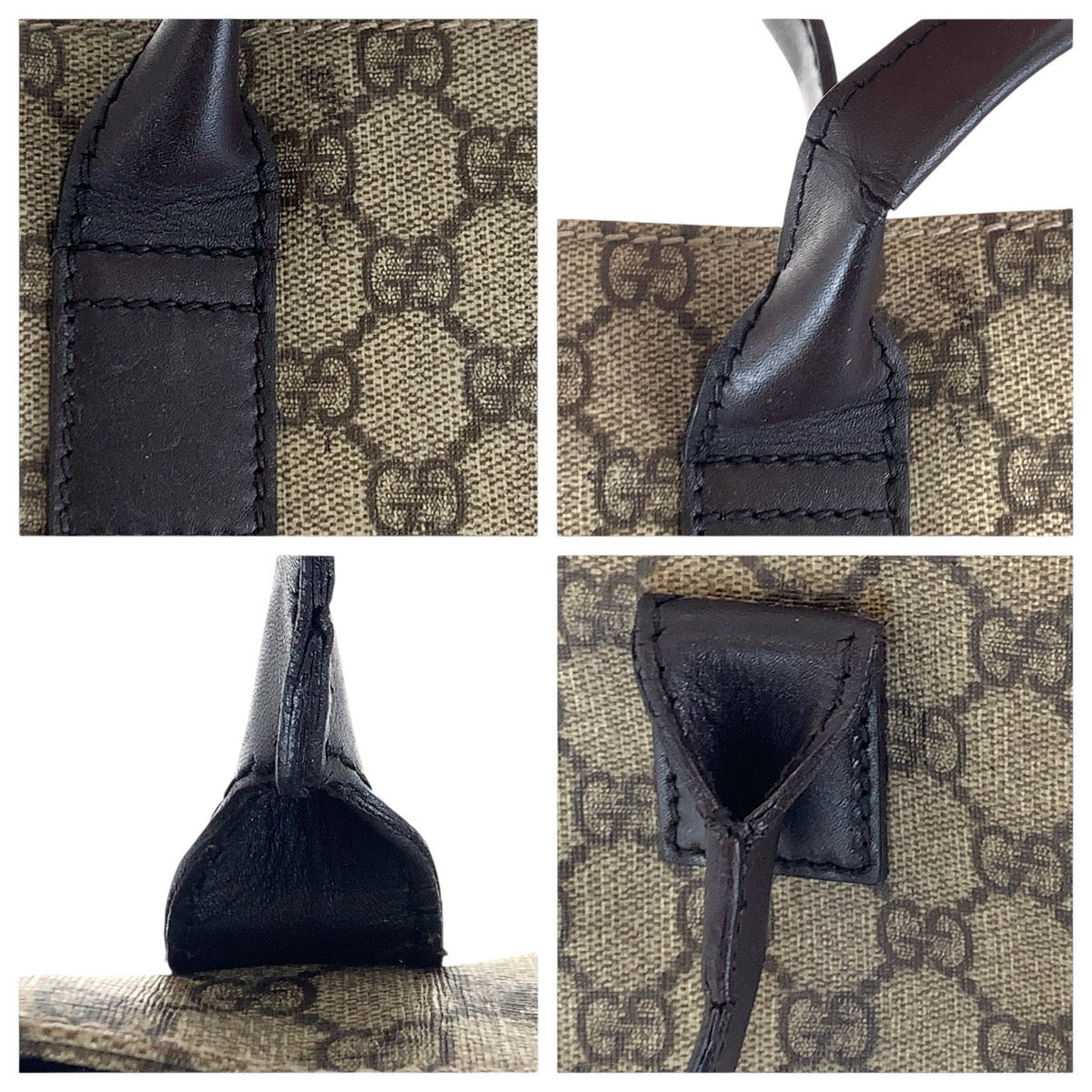 16555
GUCCI グッチ ブラウン シルバー金具 GGスプリームキャンバス / レザー 91249 トートバッグ ハンドバッグ  レディース AB20