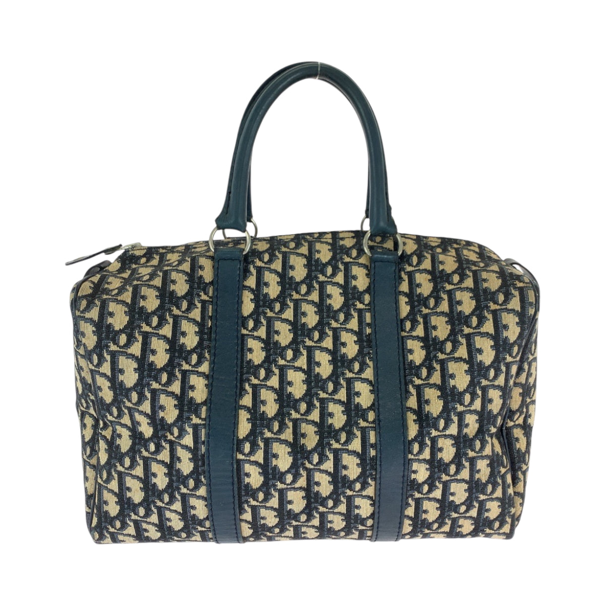 16557
Dior ディオール ヴィンテージ トロッター ネイビー ベージュ シルバー金具 キャンバス ハンドバッグ ミニボストンバッグ  レディース