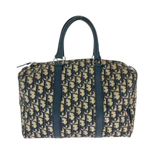 16557
Dior ディオール ヴィンテージ トロッター ネイビー ベージュ シルバー金具 キャンバス ハンドバッグ ミニボストンバッグ  レディース