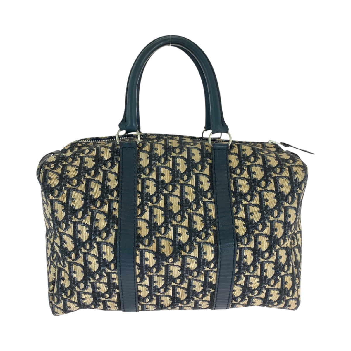 16557
Dior ディオール ヴィンテージ トロッター ネイビー ベージュ シルバー金具 キャンバス ハンドバッグ ミニボストンバッグ  レディース