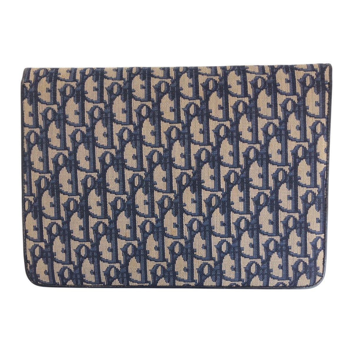 16558
Christian Dior クリスチャンディオール トロッター ネイビー ゴールド金具 キャンバス クラッチバッグ  レディース