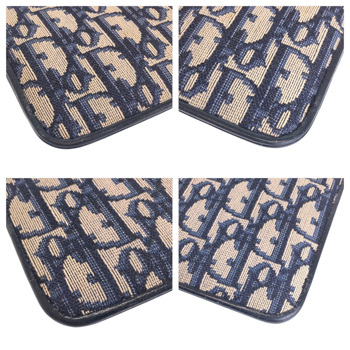 16558
Christian Dior クリスチャンディオール トロッター ネイビー ゴールド金具 キャンバス クラッチバッグ  レディース