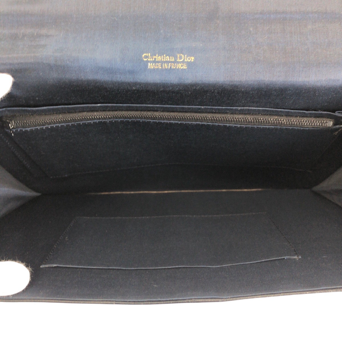 16558
Christian Dior クリスチャンディオール トロッター ネイビー ゴールド金具 キャンバス クラッチバッグ  レディース