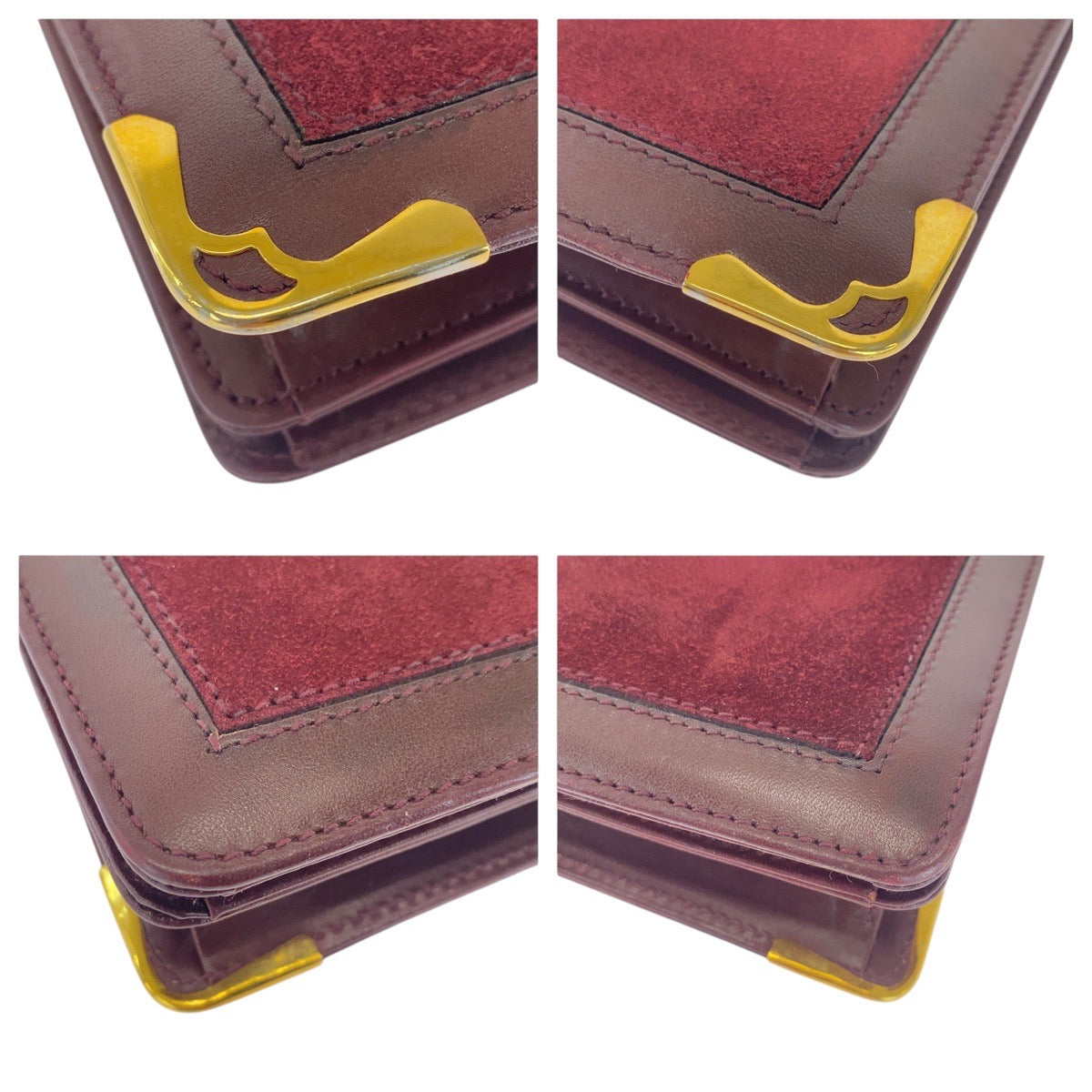 16560
CARTIER カルティエ マストドゥカルティエ ボルドー ゴールド金具 スウェード / レザー ショルダーバッグ ポシェット  レディース