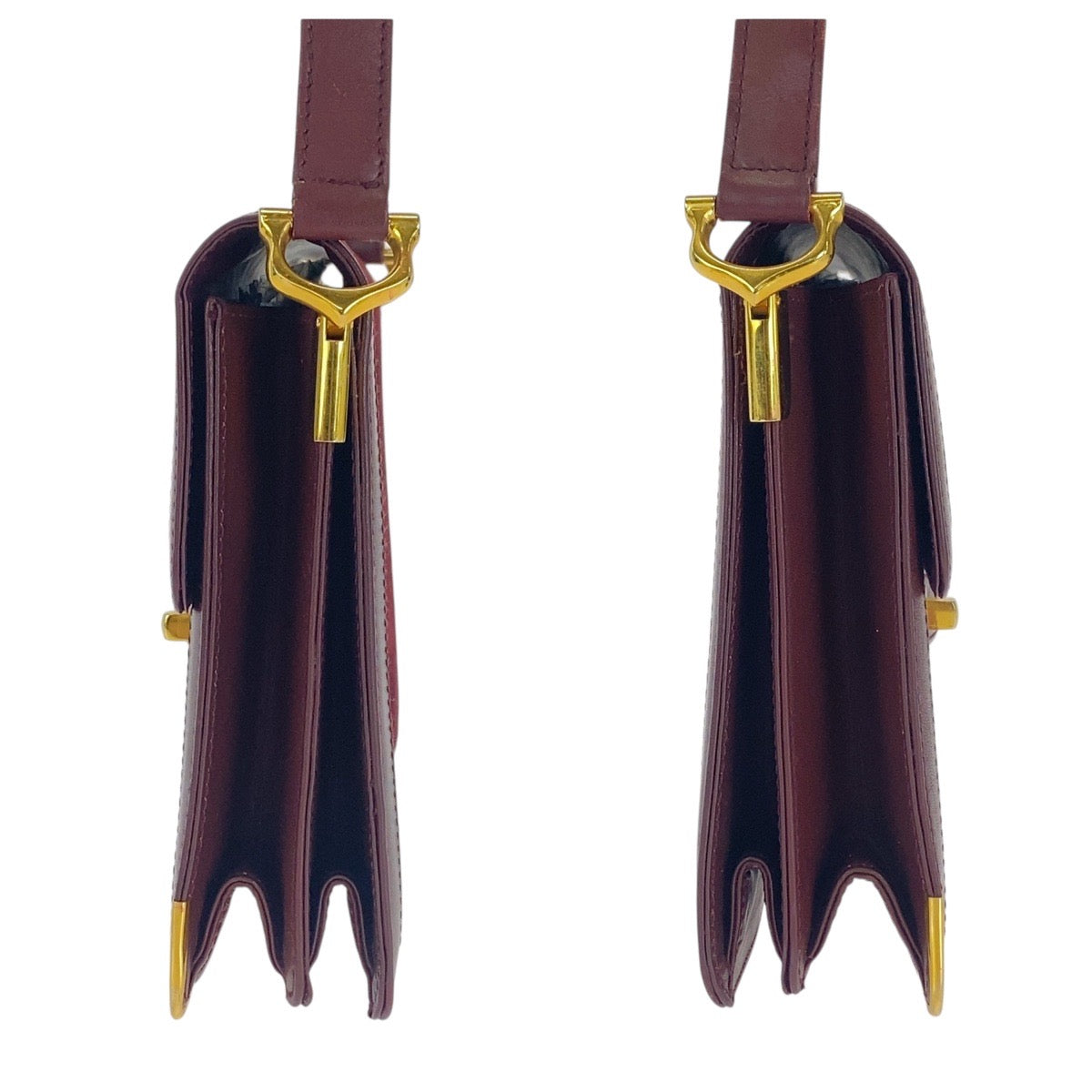 16560
CARTIER カルティエ マストドゥカルティエ ボルドー ゴールド金具 スウェード / レザー ショルダーバッグ ポシェット  レディース