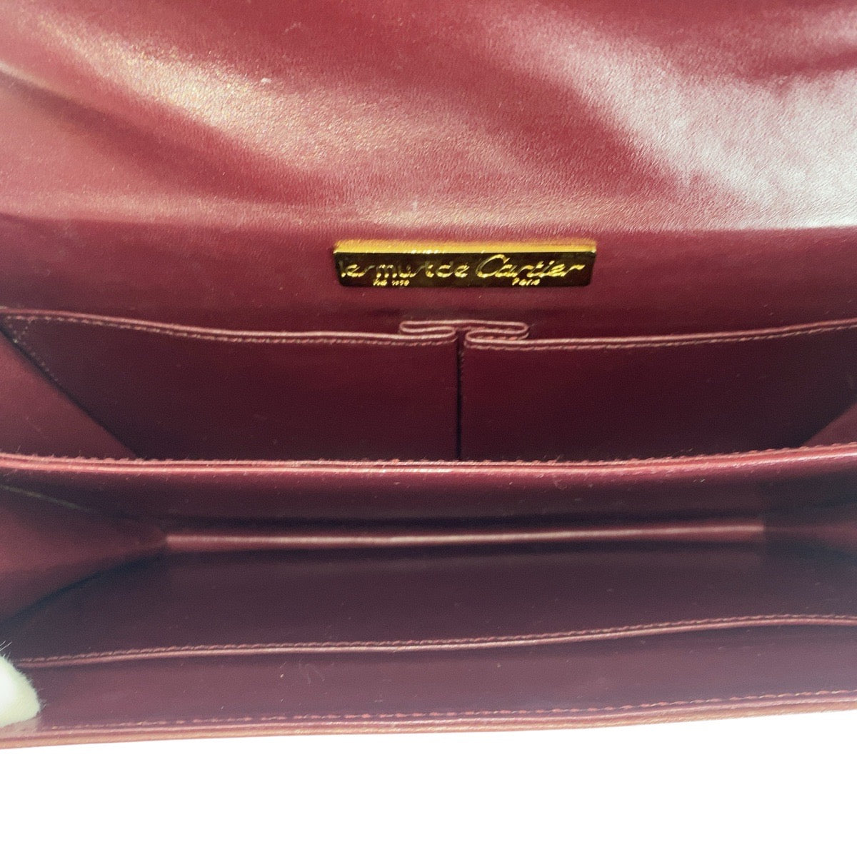 16560
CARTIER カルティエ マストドゥカルティエ ボルドー ゴールド金具 スウェード / レザー ショルダーバッグ ポシェット  レディース