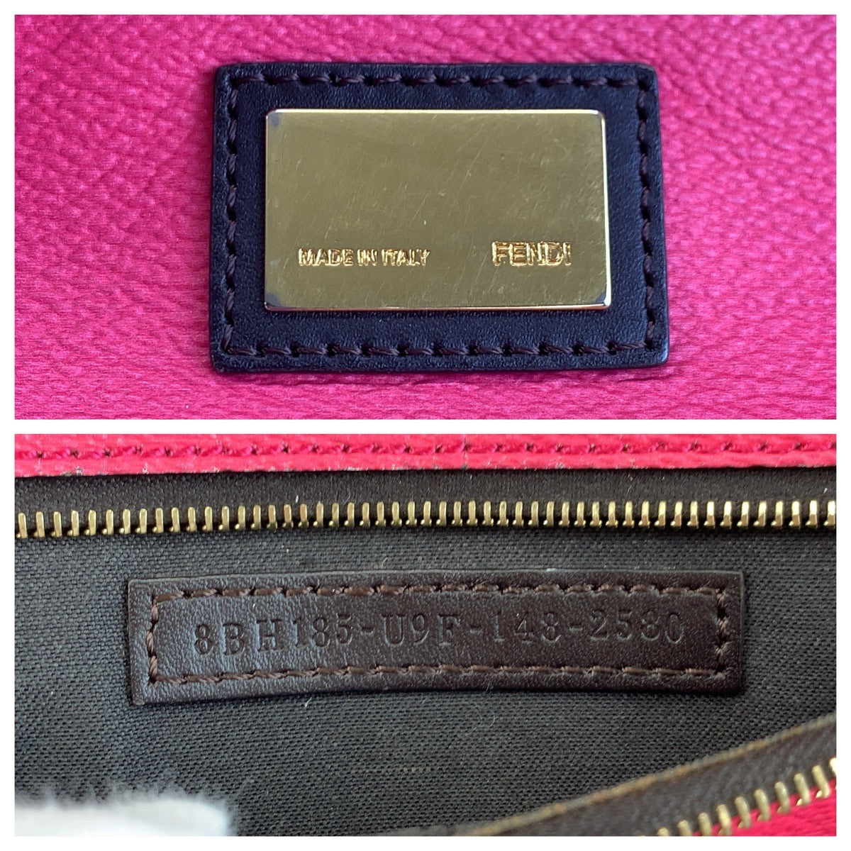 16561
FENDI フェンディ ズッカ ピンク ブラウン レザー 8BH185 トートバッグ ショルダーバッグ  レディース