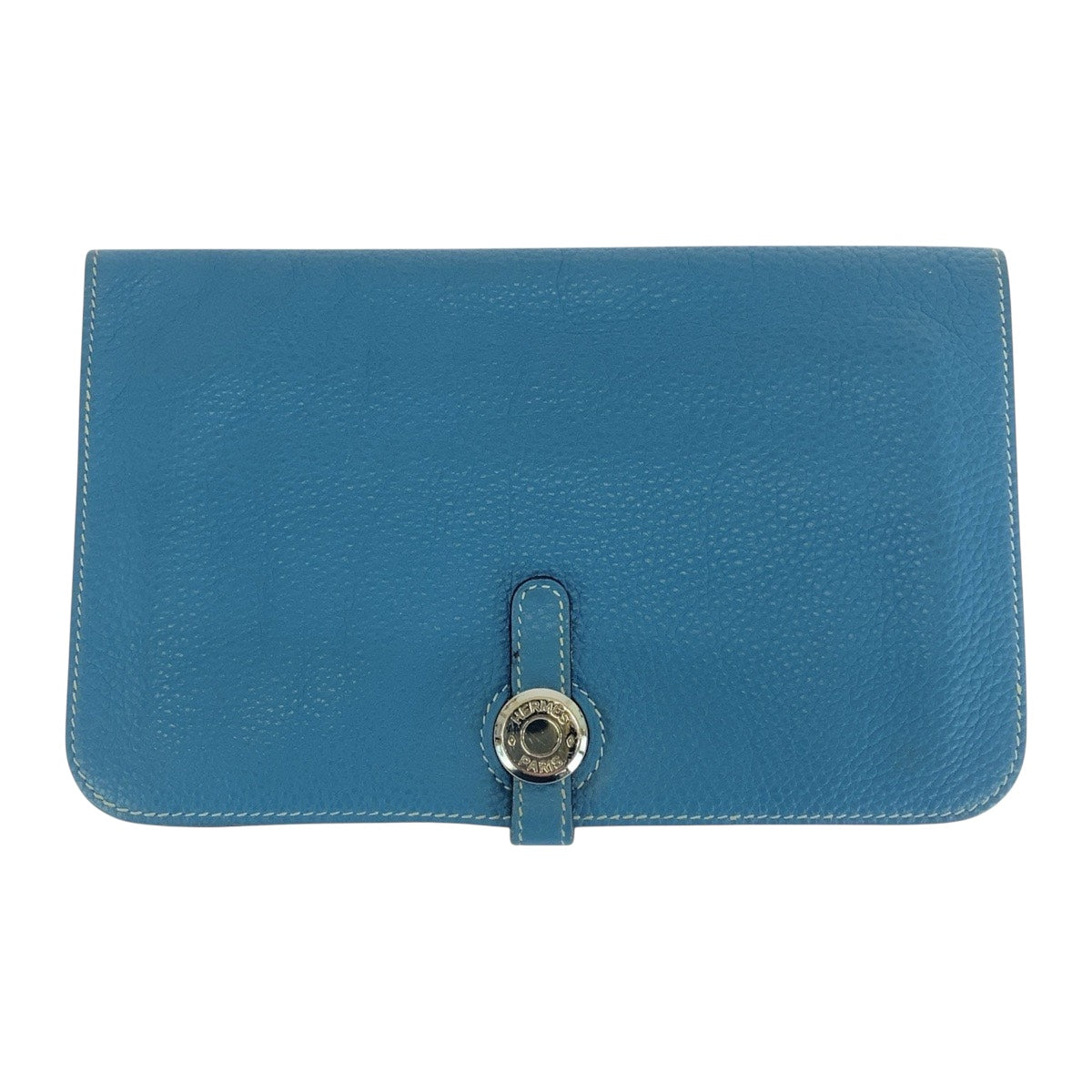 16575
HERMES エルメス ドゴン GM ブルージーン シルバー金具 トゴ 長財布 ロングウォレット 男女兼用 □B刻印  レディース AB44