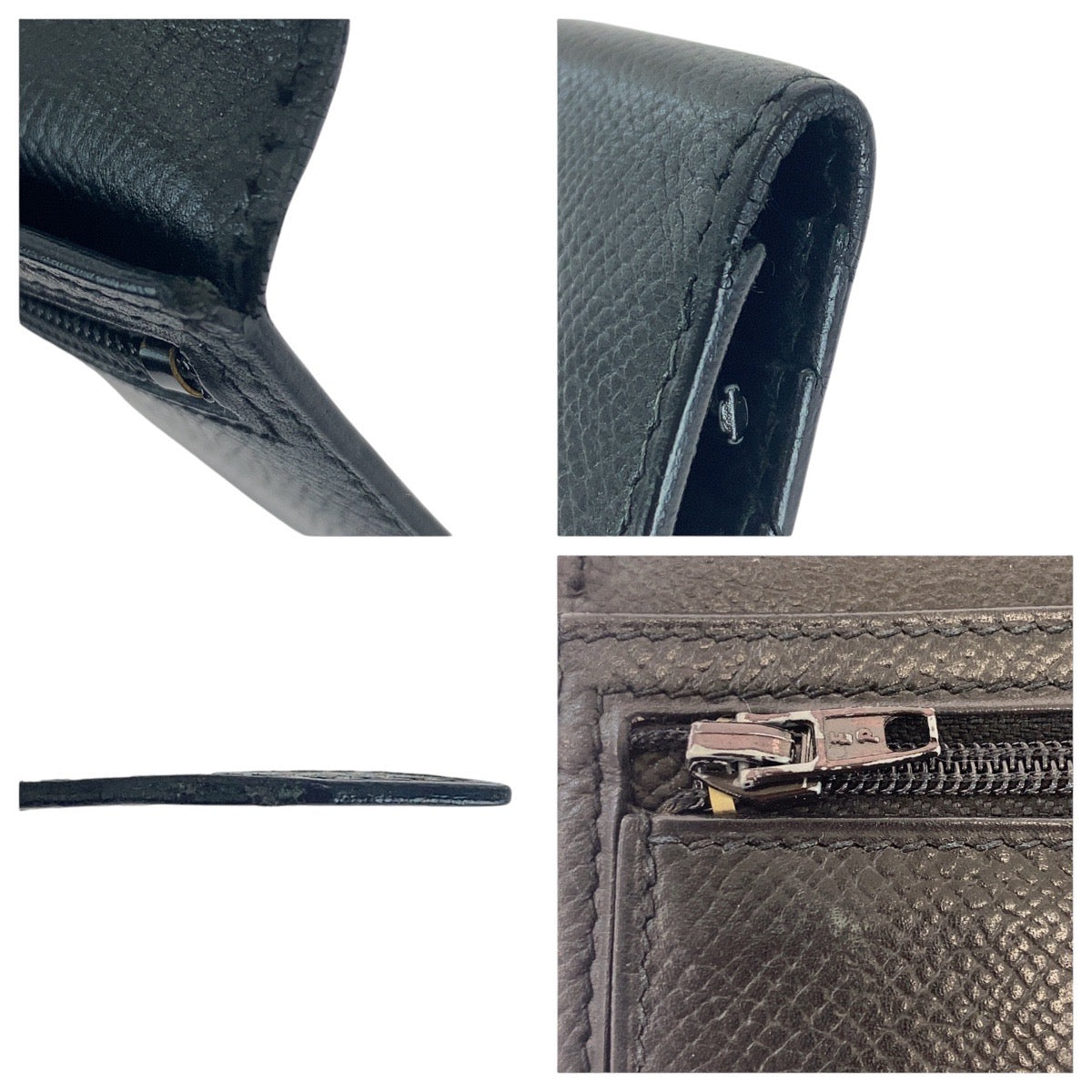 16576
HERMES エルメス べアン ブラック 黒 ゴールド金具 ボックスカーフ 長財布 ロングウォレット 男女兼用 □B刻印  レディース ABP48