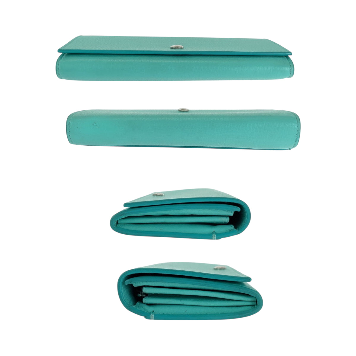 16579
TIFFANY&Co. ティファニー コンチネンタル ティファニーブルー シルバー金具 レザー 長財布 ロングウォレット レディース ABP33