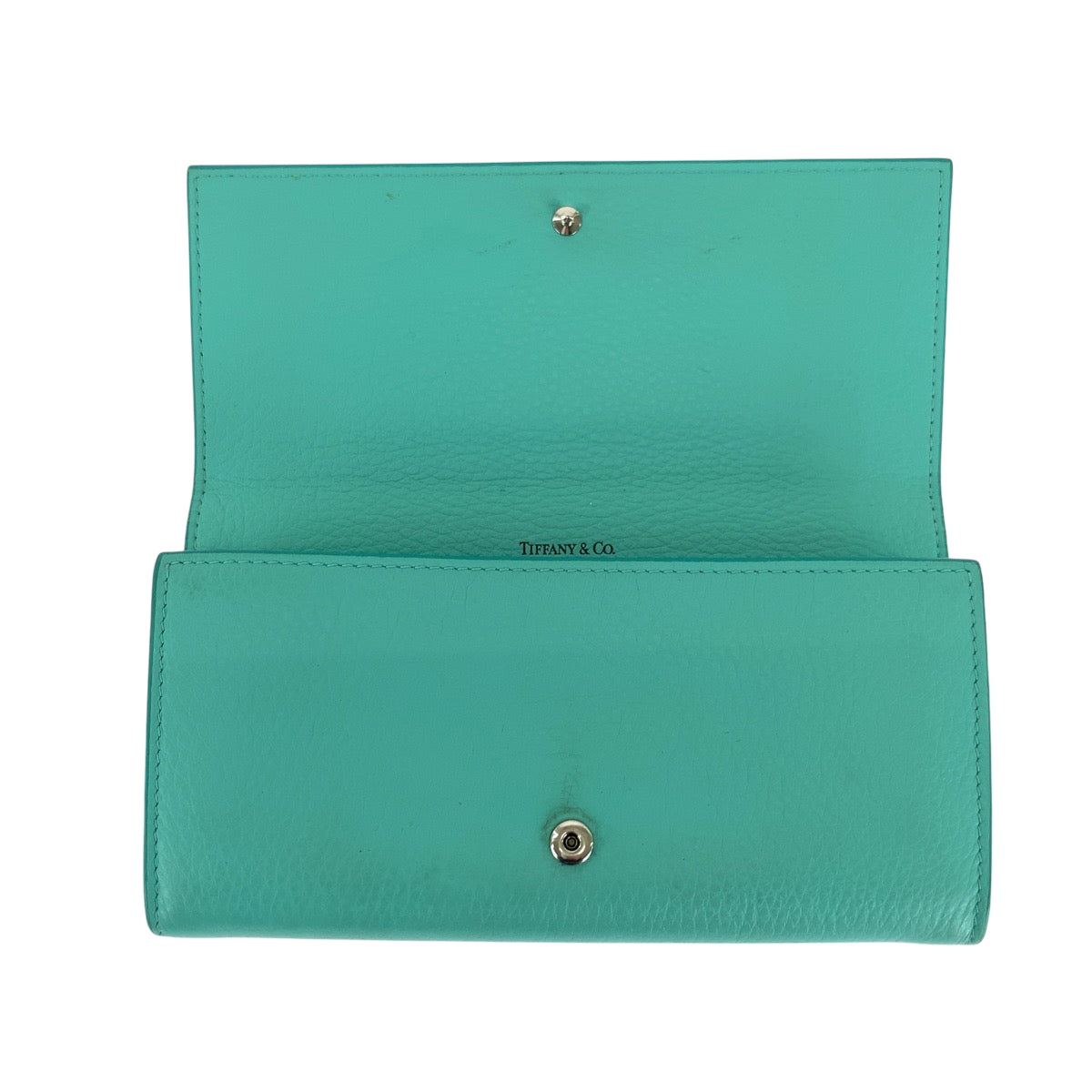 16579
TIFFANY&Co. ティファニー コンチネンタル ティファニーブルー シルバー金具 レザー 長財布 ロングウォレット レディース ABP33