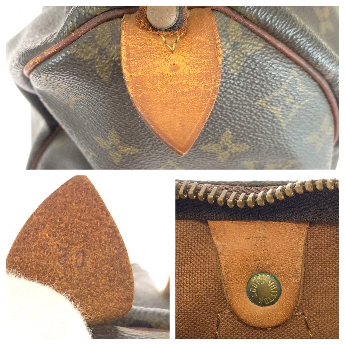 16581
LOUIS VUITTON ルイヴィトン モノグラム スピーディ30 ブラウン ゴールド金具 PVC ハンドバッグ ミニボストンバッグ  レディース AB41