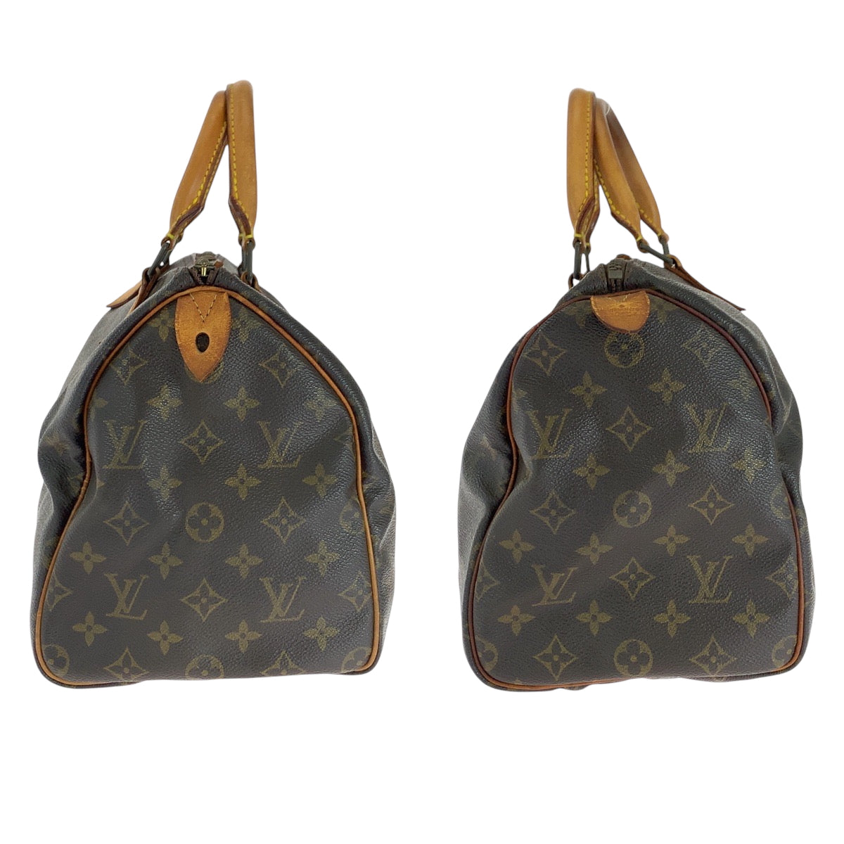 16581
LOUIS VUITTON ルイヴィトン モノグラム スピーディ30 ブラウン ゴールド金具 PVC ハンドバッグ ミニボストンバッグ  レディース AB41