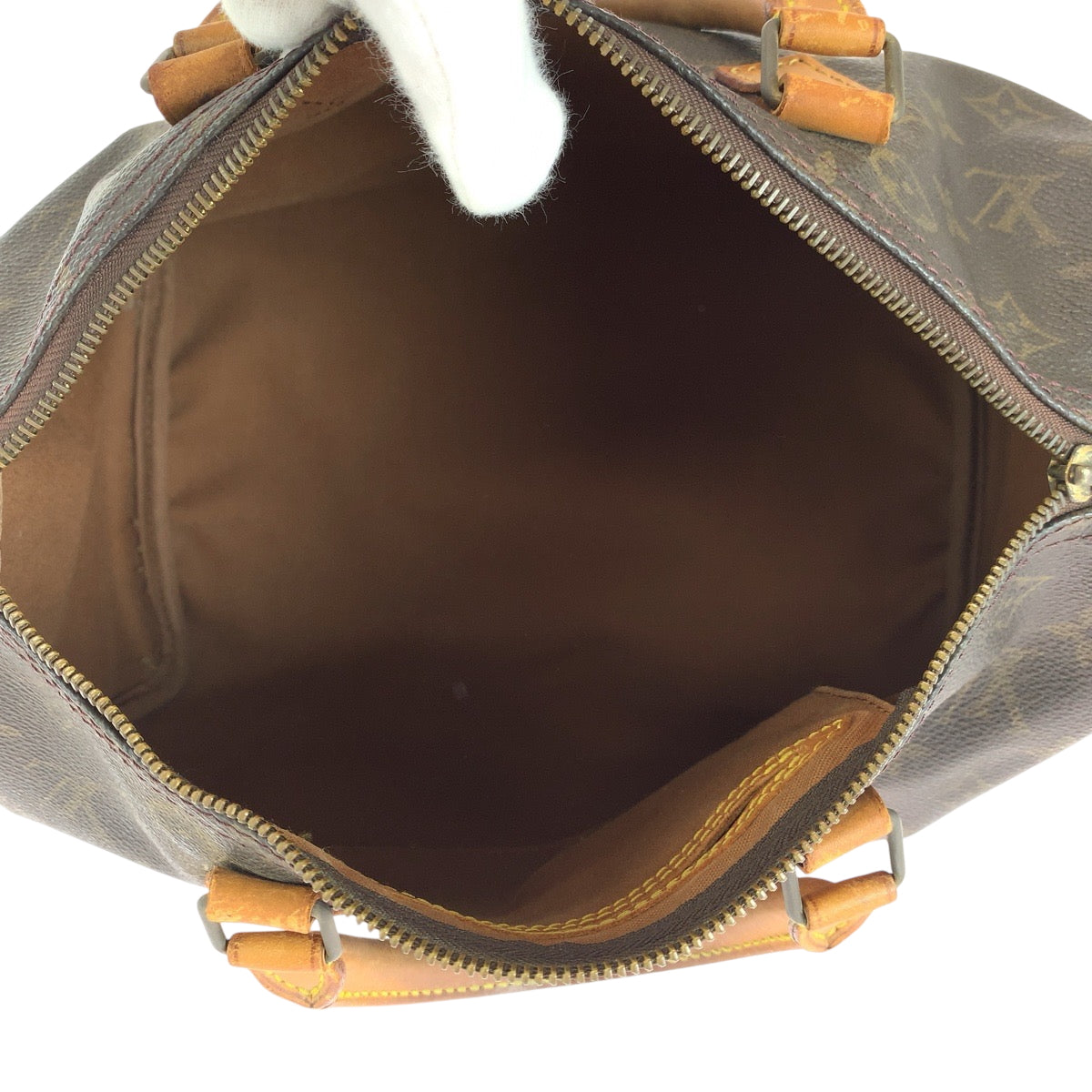 16581
LOUIS VUITTON ルイヴィトン モノグラム スピーディ30 ブラウン ゴールド金具 PVC ハンドバッグ ミニボストンバッグ  レディース AB41