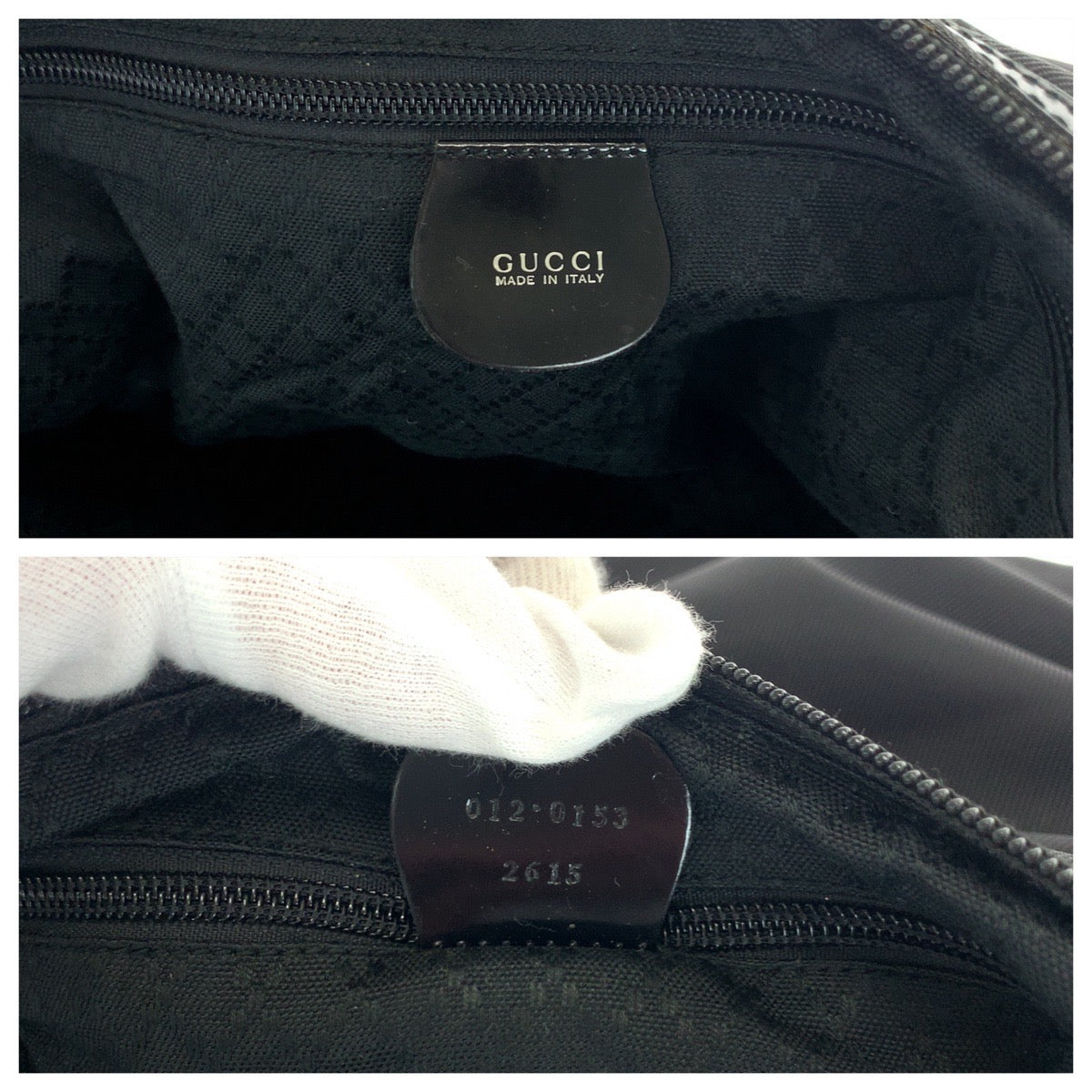 16582
GUCCI グッチ ブラック 黒 シルバー金具 ナイロン / エナメル 012 0153 ショルダーバッグ ボストンバッグ  レディース AB26