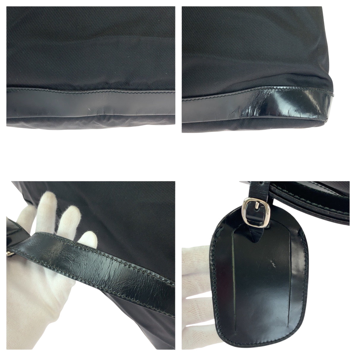 16582
GUCCI グッチ ブラック 黒 シルバー金具 ナイロン / エナメル 012 0153 ショルダーバッグ ボストンバッグ  レディース AB26