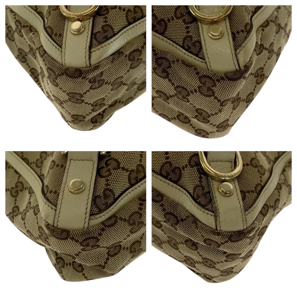 16584
GUCCI グッチ ベージュ アイボリー ゴールド金具 GGキャンバス 170004 トートバッグ ハンドバッグ  レディース AB34