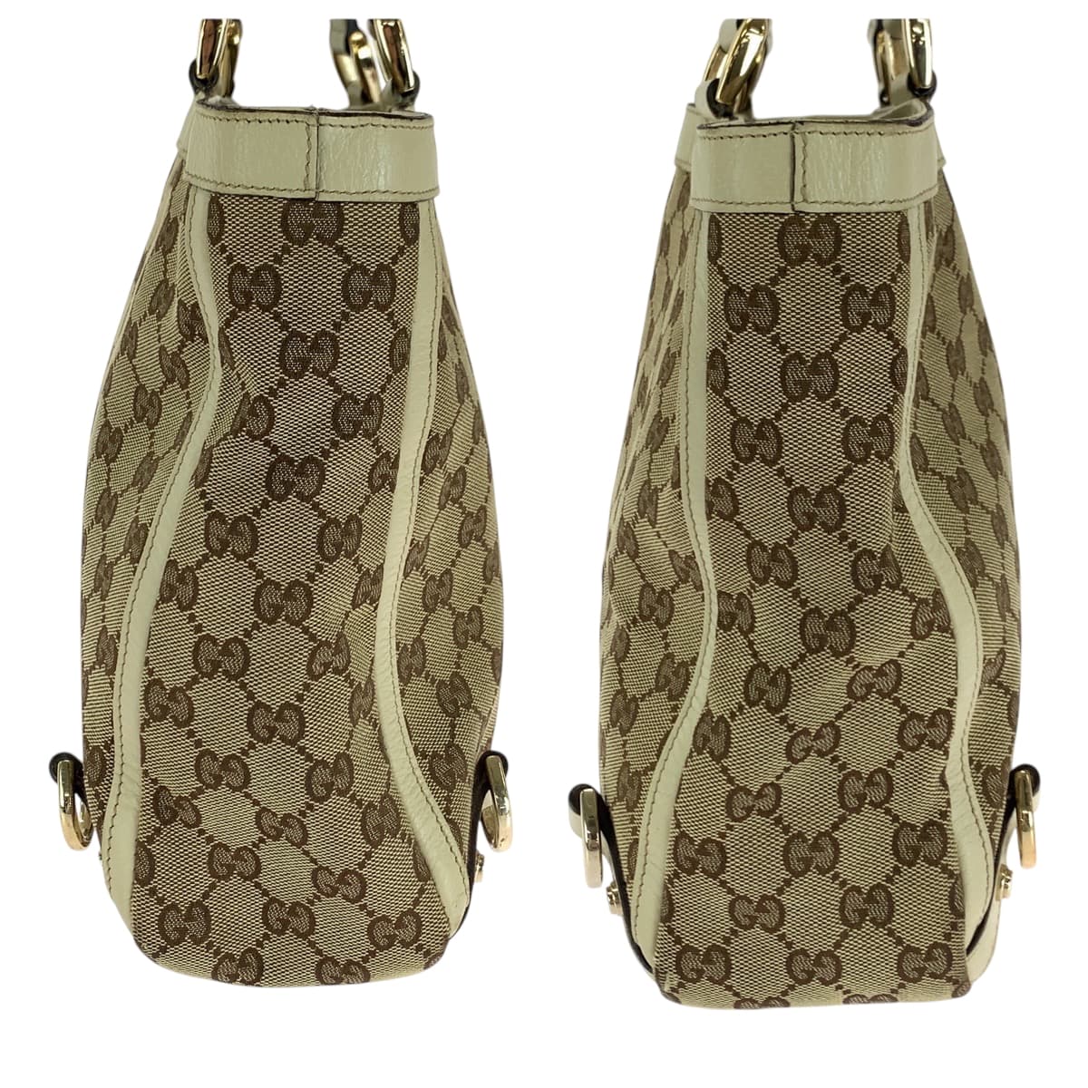 16584
GUCCI グッチ ベージュ アイボリー ゴールド金具 GGキャンバス 170004 トートバッグ ハンドバッグ  レディース AB34