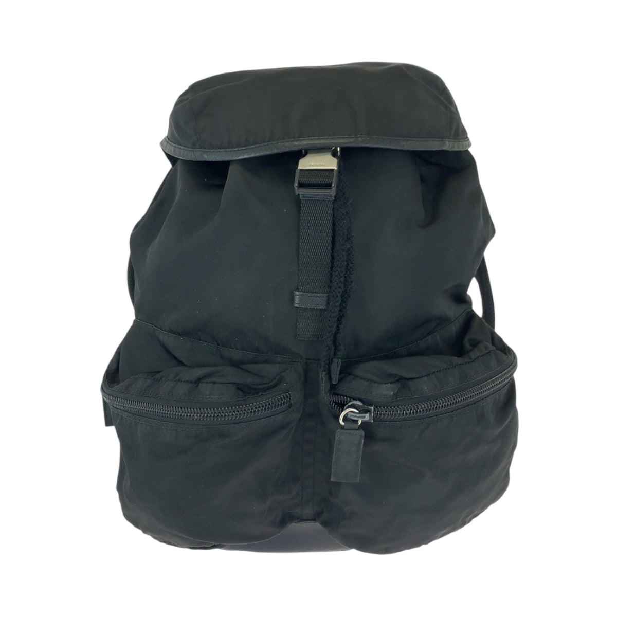16585
PRADA プラダ テスート 三角ロゴプレート ブラック 黒 シルバー金具 ナイロン V164 リュックサック バックパック  レディース ABP41