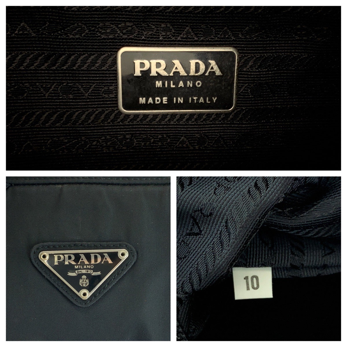 16585
PRADA プラダ テスート 三角ロゴプレート ブラック 黒 シルバー金具 ナイロン V164 リュックサック バックパック  レディース ABP41