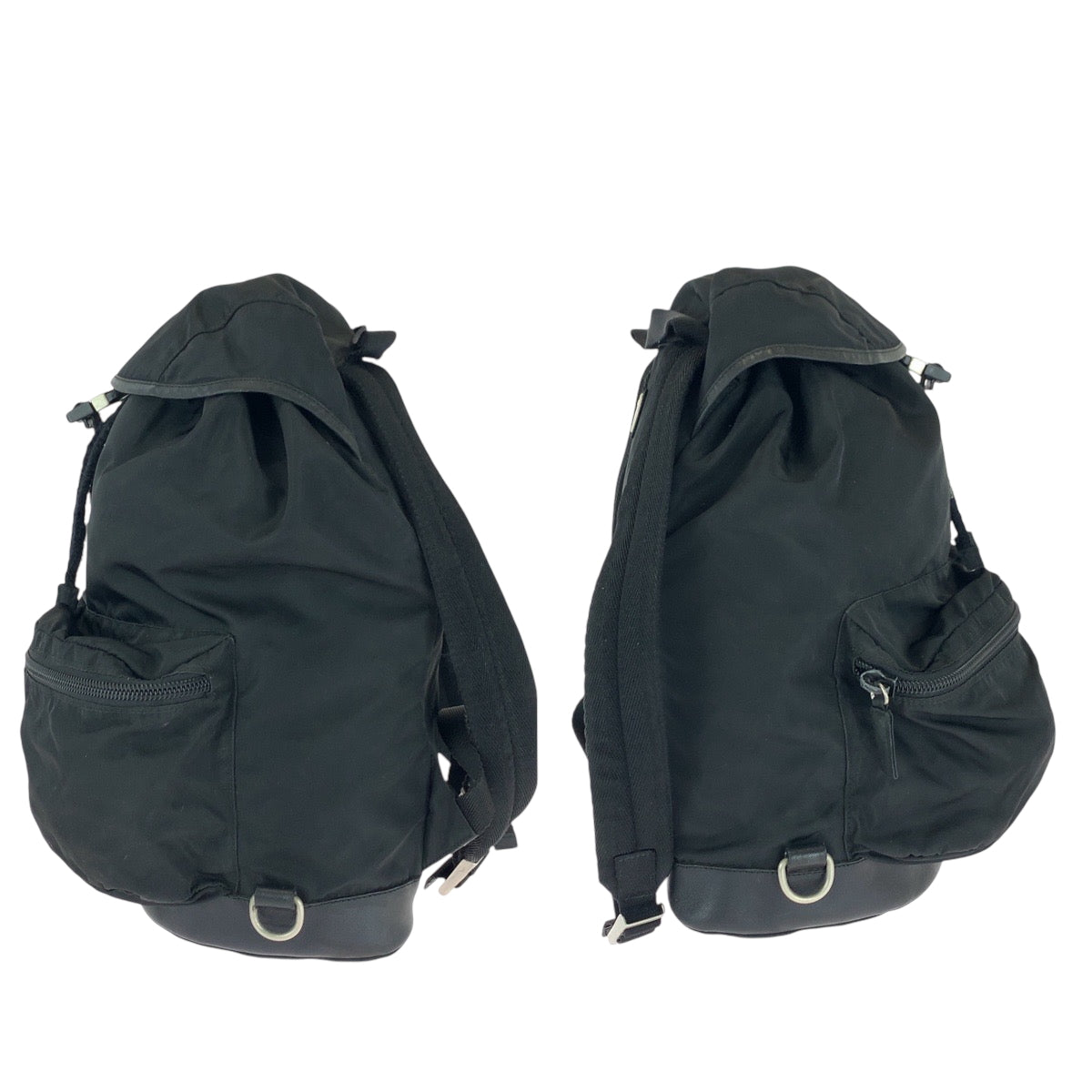 16585
PRADA プラダ テスート 三角ロゴプレート ブラック 黒 シルバー金具 ナイロン V164 リュックサック バックパック  レディース ABP41