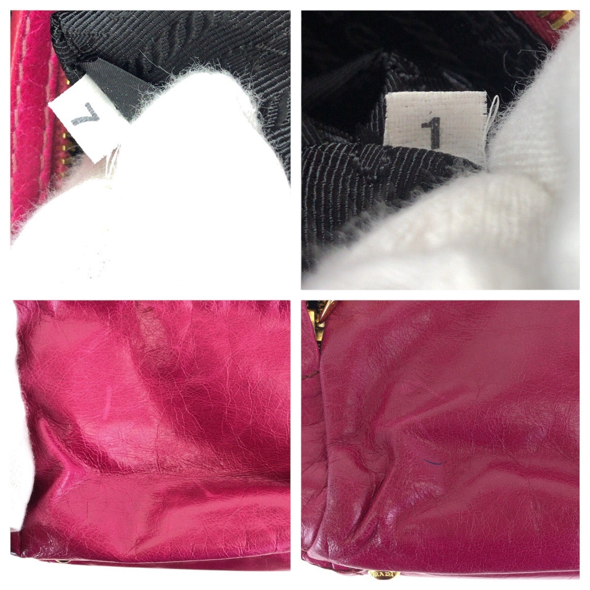 16586
PRADA プラダ 三角ロゴプレート ピンク ゴールド金具 レザー トートバッグ ショルダーバッグ 2way レディース AB48