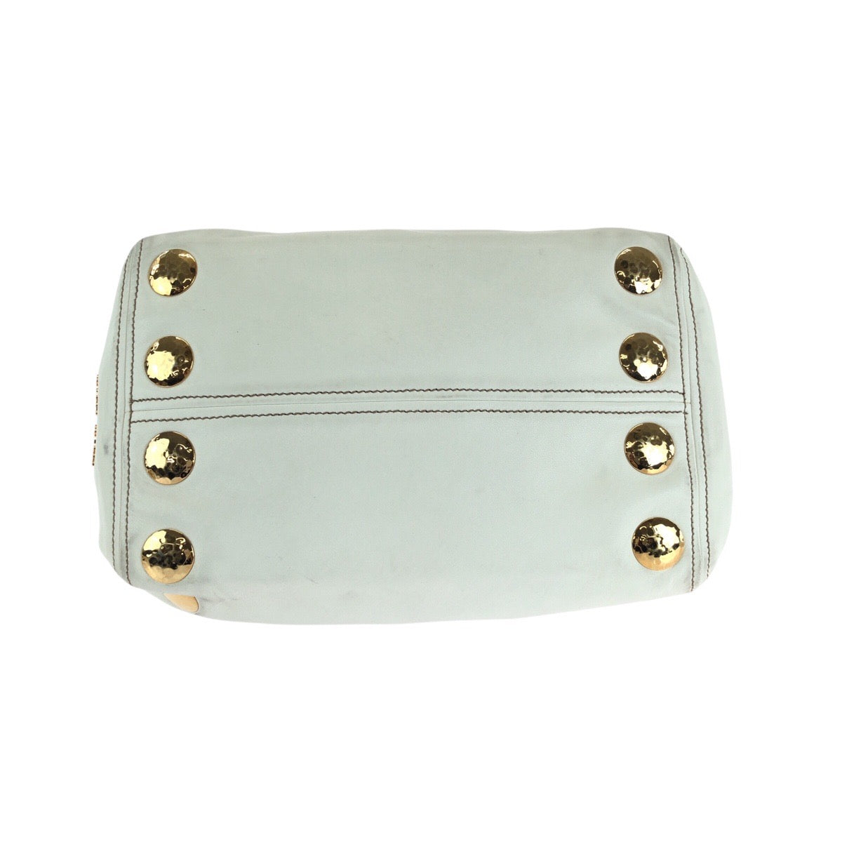 16591
Miu Miu ミュウ ミュウ ホワイト ゴールド金具 レザー トートバッグ ショルダーバッグ 2way  レディース AB48