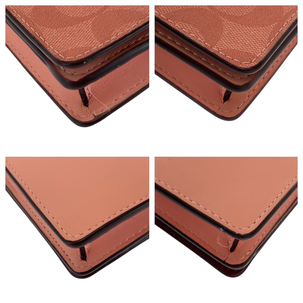 16594
COACH コーチ シグネチャー ピンク ゴールド金具 PVC ショルダーウォレット ショルダーバッグ  レディース A10