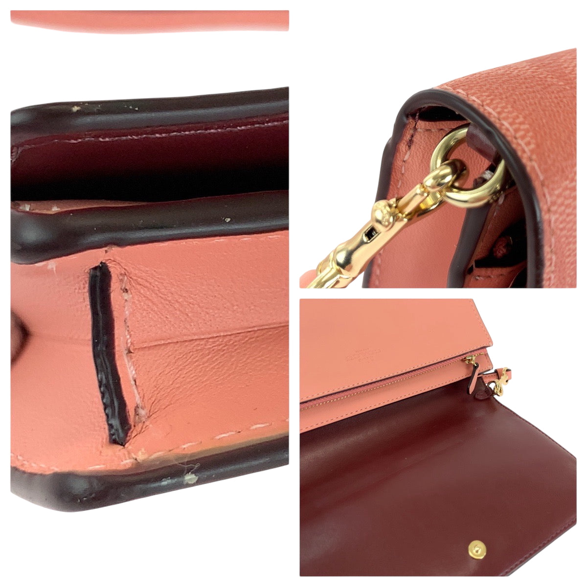 16594
COACH コーチ シグネチャー ピンク ゴールド金具 PVC ショルダーウォレット ショルダーバッグ  レディース A10