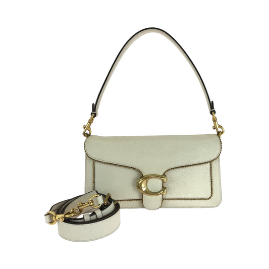 16595
COACH コーチ タビー ビーズチェーン ホワイト ゴールド金具 レザー ショルダーバッグ ハンドバッグ  レディース
