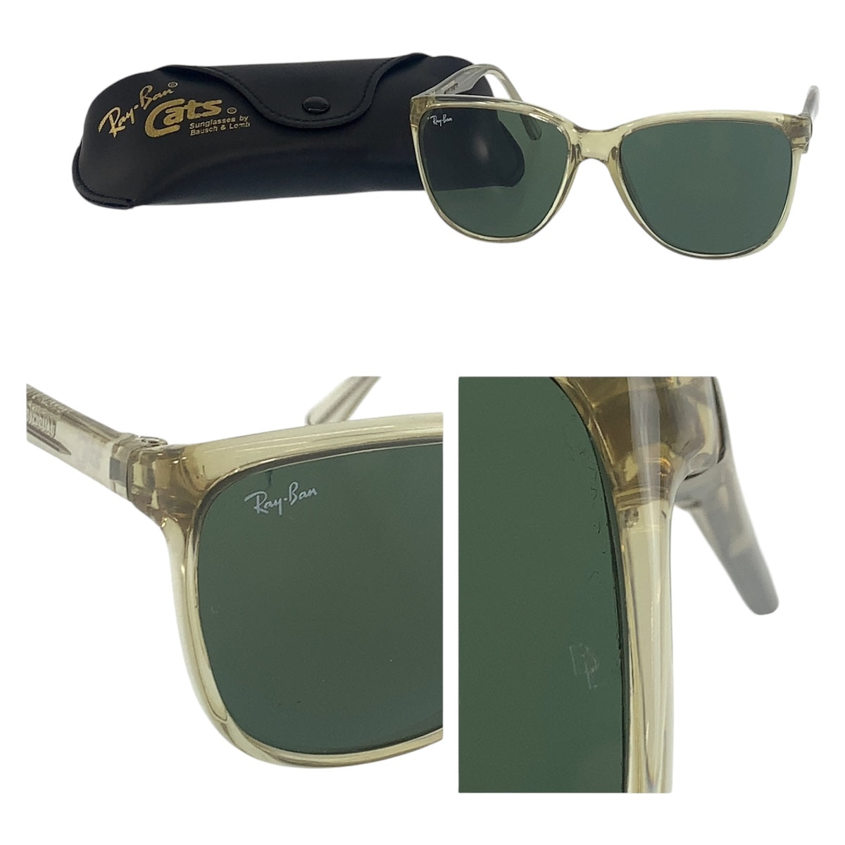 16611
Ray-Ban レイバン ヴィンテージ ボシュロム クリア シルバー金具 プラスチック W2039 XRBM Cats 2000 サングラス 男女兼用 ウェリントン  レディース ABP16