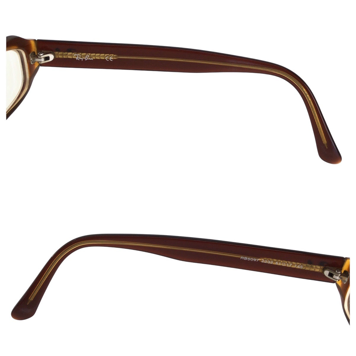 16614
Ray-Ban レイバン ブラウン シルバー金具 プラスチック 5097 2233 51□17 145 メガネフレーム  メンズ AB5