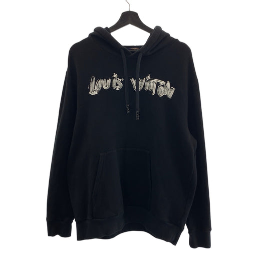 17269
LOUIS VUITTON ルイヴィトン 1A9SVO ロゴ グラフィックフーディ  サイズXXL ブラック 黒 ホワイト コットン RM221 IHN HMY78W パーカー フーディー  メンズ A70