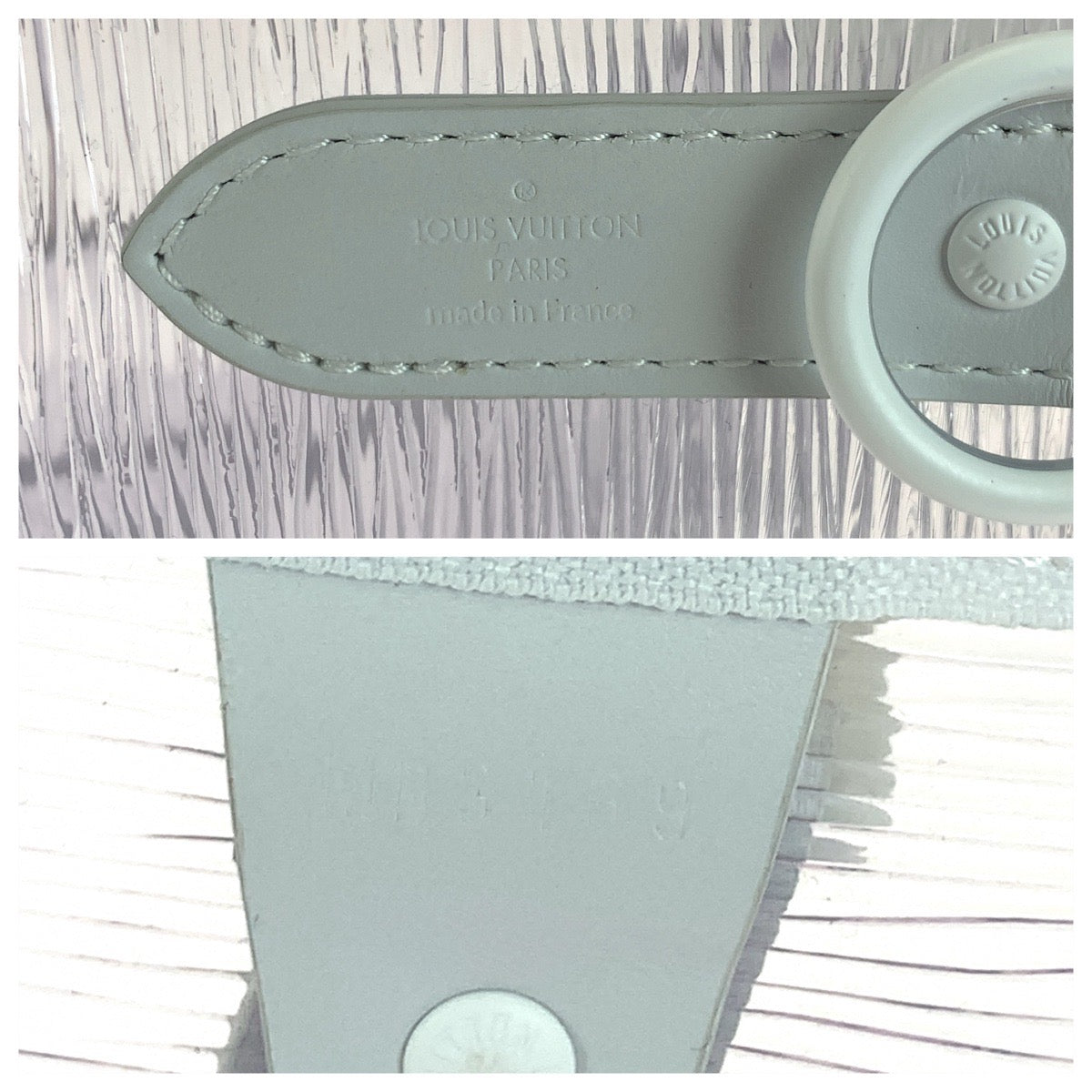 16618
LOUIS VUITTON ルイ ヴィトン エピ プラージュ キーポル50 バンドリエール 男女兼用 クリア ホワイト金具 ビニール M55814 ボストンバッグ ショルダーバッグ メンズ SA220