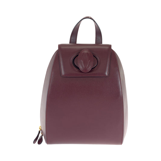 16619
CARTIER カルティエ マストライン ボルドー ゴールド金具 レザー リュックサック バックパック レディース SA72