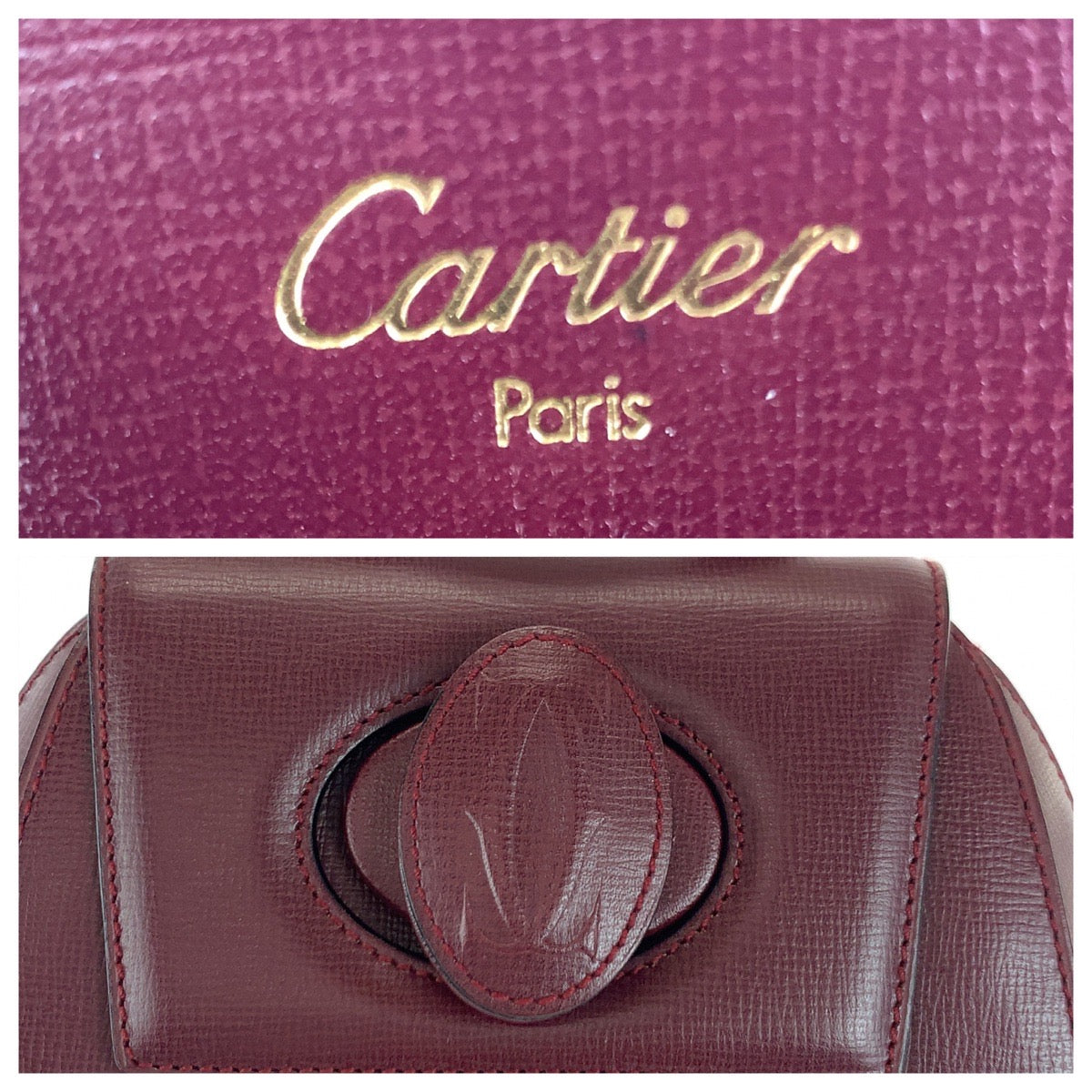 16619
CARTIER カルティエ マストライン ボルドー ゴールド金具 レザー リュックサック バックパック レディース SA72