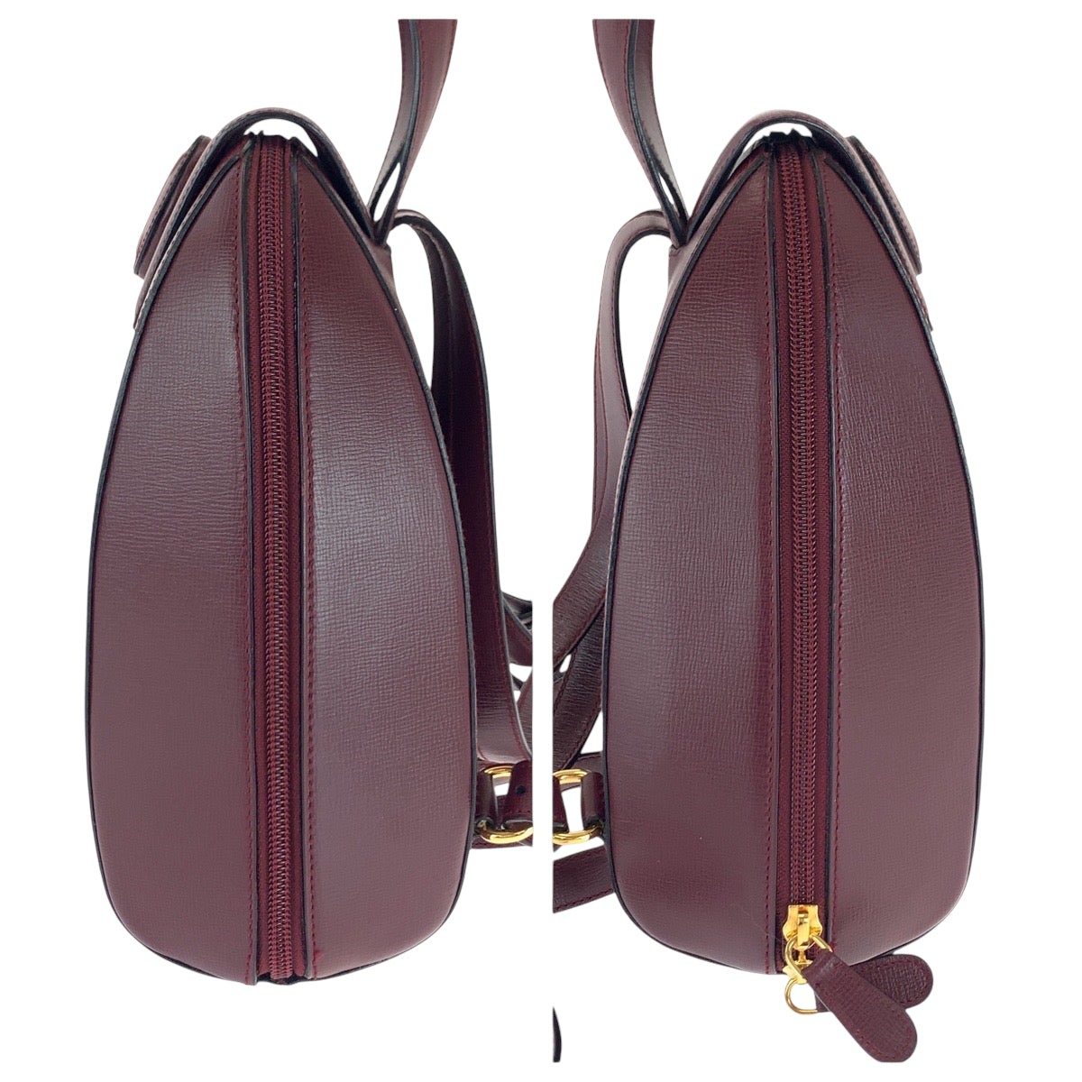 16619
CARTIER カルティエ マストライン ボルドー ゴールド金具 レザー リュックサック バックパック レディース SA72