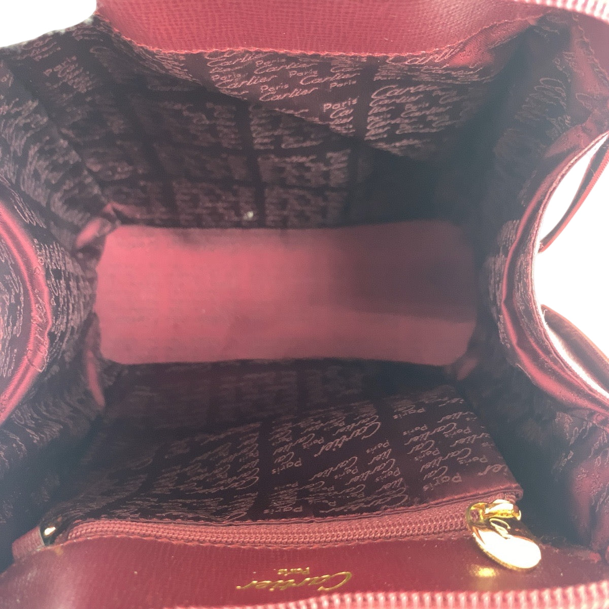 16619
CARTIER カルティエ マストライン ボルドー ゴールド金具 レザー リュックサック バックパック レディース SA72