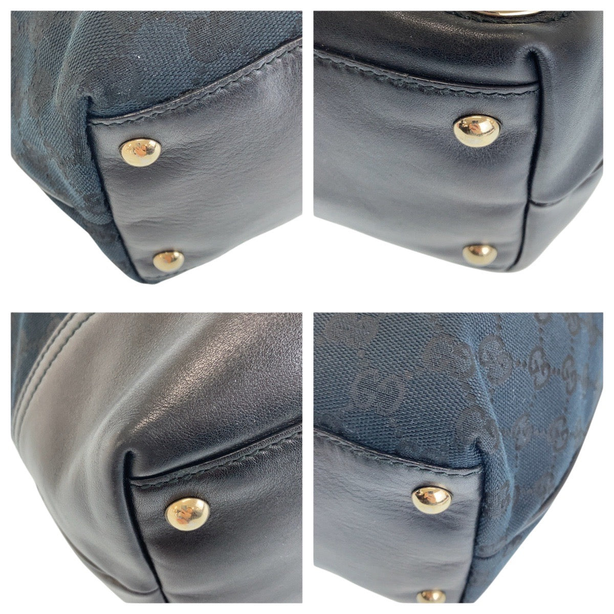 16620
GUCCI グッチ ニューブリット ブラック 黒 ゴールド金具 GGキャンバス / レザー 169945 トートバッグ ショルダーバッグ  レディース A48