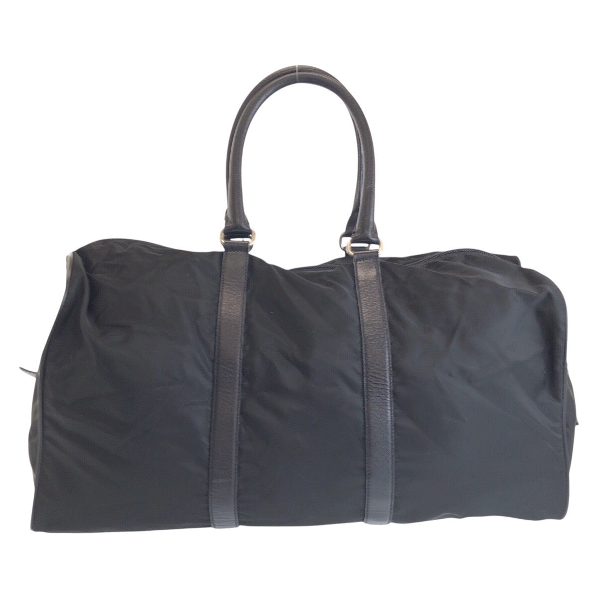 16621
PRADA プラダ テスート 三角ロゴプレート ブラック 黒 シルバー金具 ナイロン / レザー ボストンバッグ 男女兼用  レディース