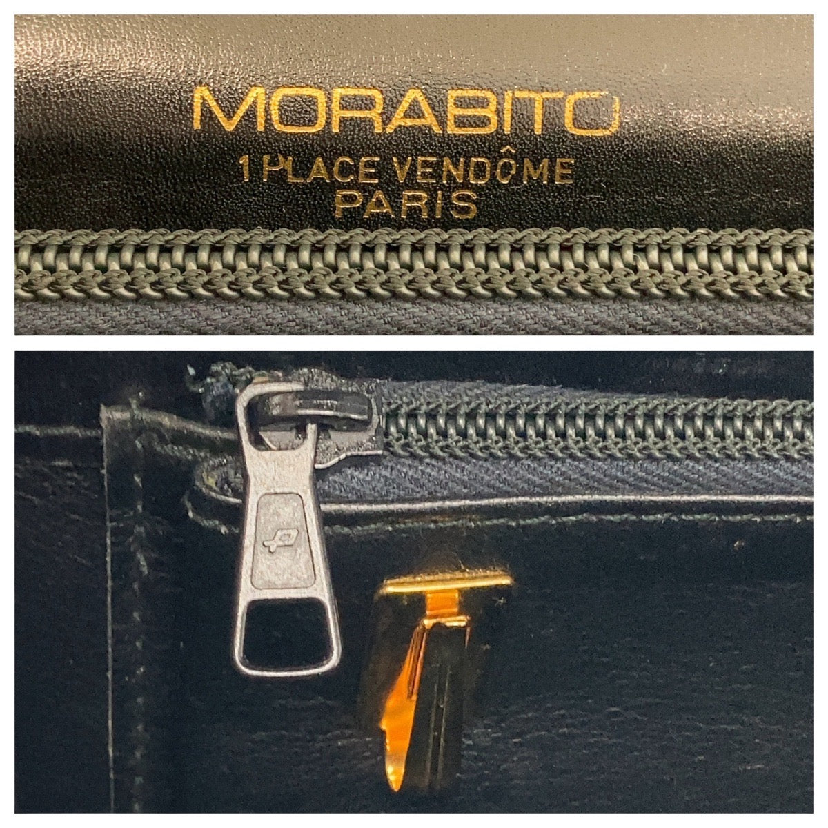 16622
MORABITO モラビト ブラック 黒 ゴールド金具 レザー ハンドバッグ  レディース ABP9