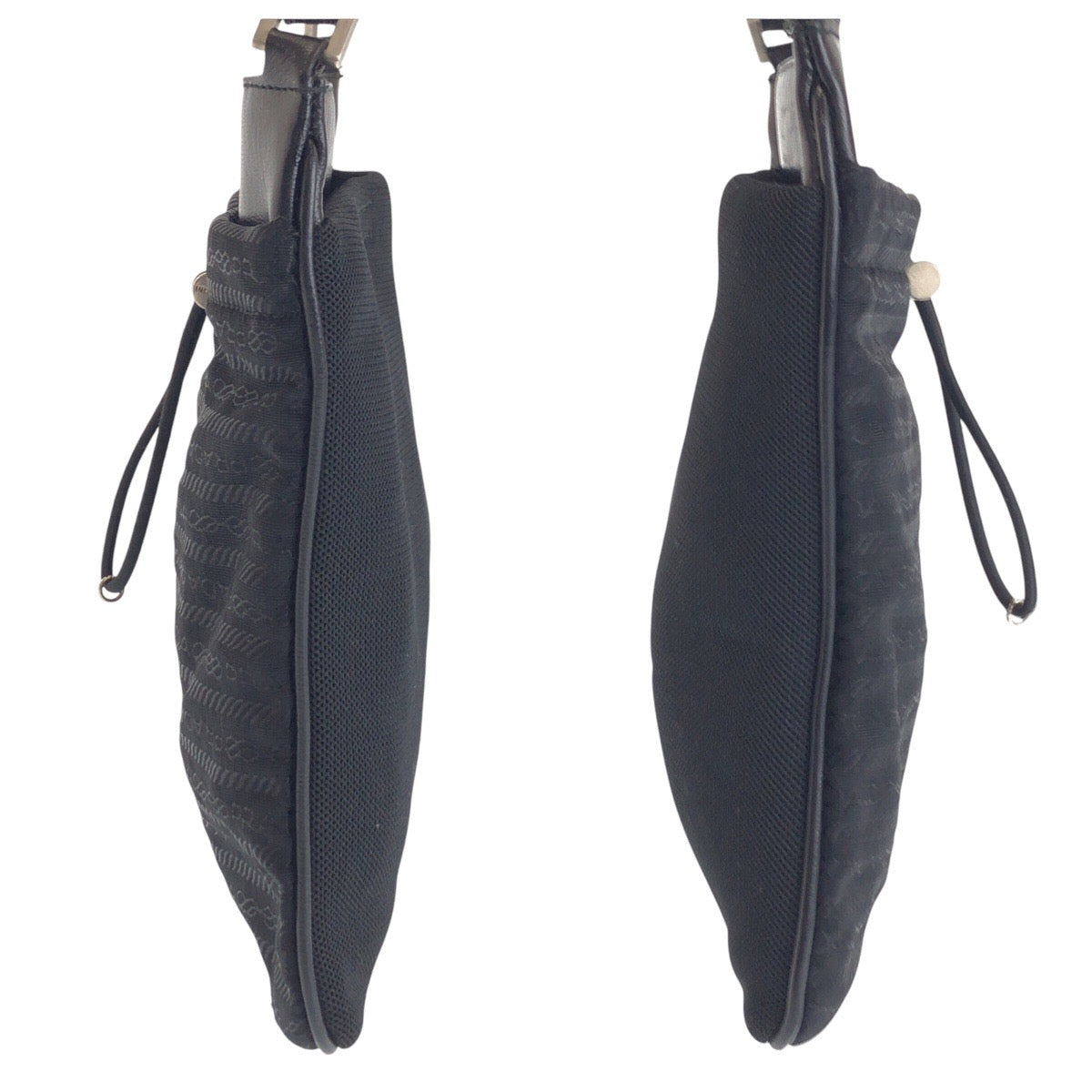 16624
PRADA プラダ ブラック 黒 シルバー金具 ナイロン / レザー ショルダーバッグ ポシェット  レディース ABP33