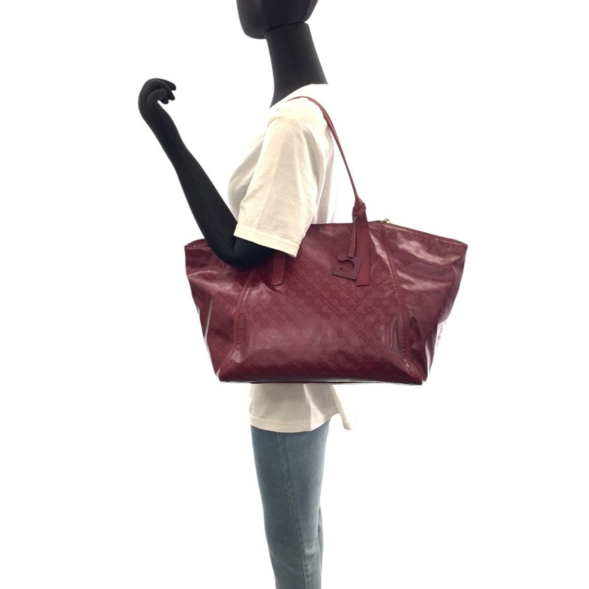 16627
GHERARDINI ゲラルディーニ ソフティ ワインレッド ボルドー ゴールド金具 ナイロン / レザー トートバッグ ショルダーバッグ  レディース ABP9