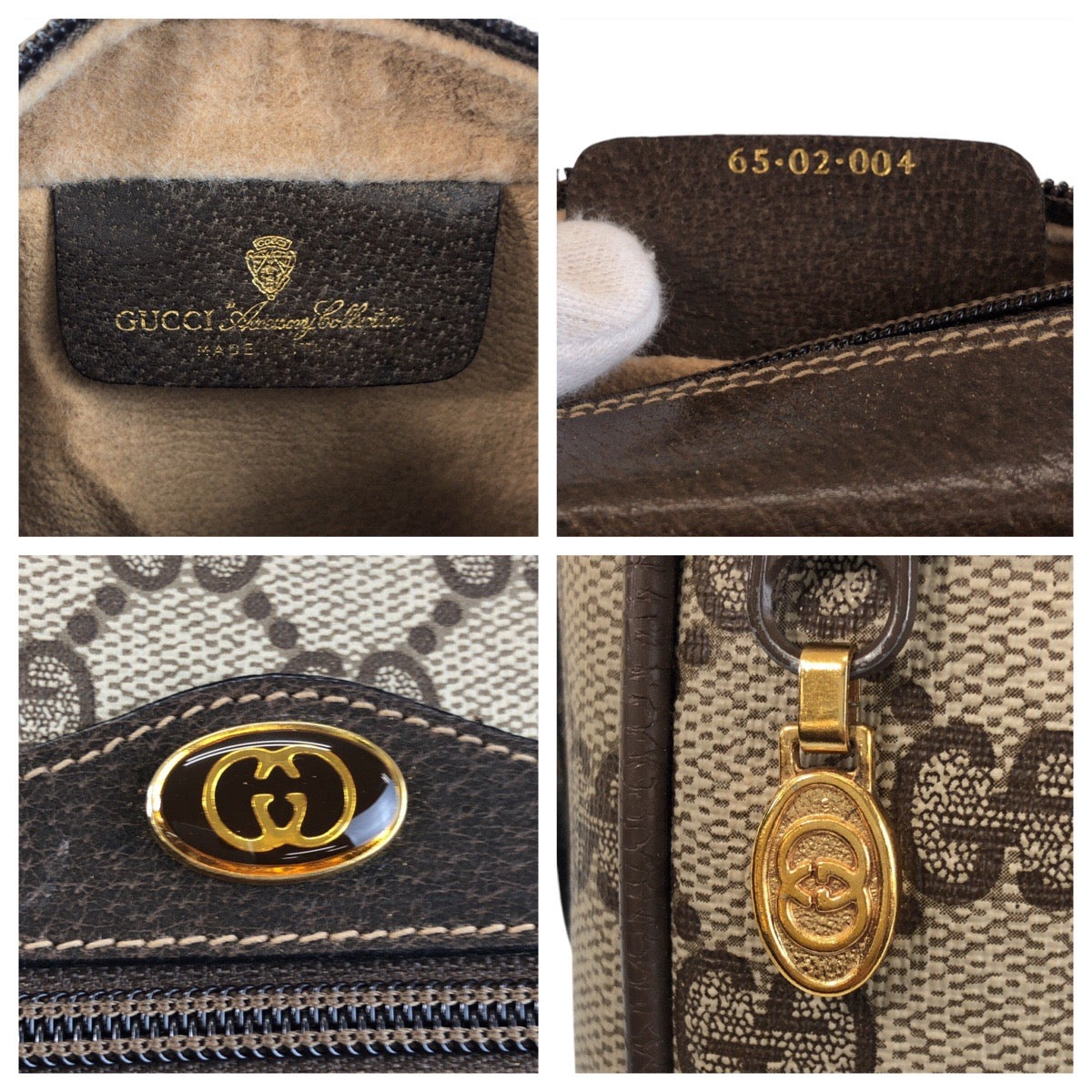 16629
GUCCI グッチ ヴィンテージ シェリーライン オールドグッチ ベージュ ブラウン ゴールド金具 GGスプリームキャンバス / レザー 65 02 004 ショルダーバッグ ポシェット  レディース