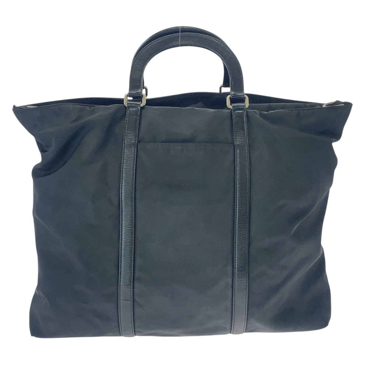 16630
PRADA プラダ テスート 三角ロゴプレート ブラック 黒 シルバー金具 ナイロン トートバッグ ショルダーバッグ 2WAY  メンズ ABP48
