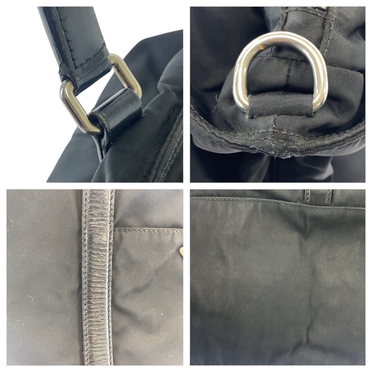16630
PRADA プラダ テスート 三角ロゴプレート ブラック 黒 シルバー金具 ナイロン トートバッグ ショルダーバッグ 2WAY  メンズ ABP48