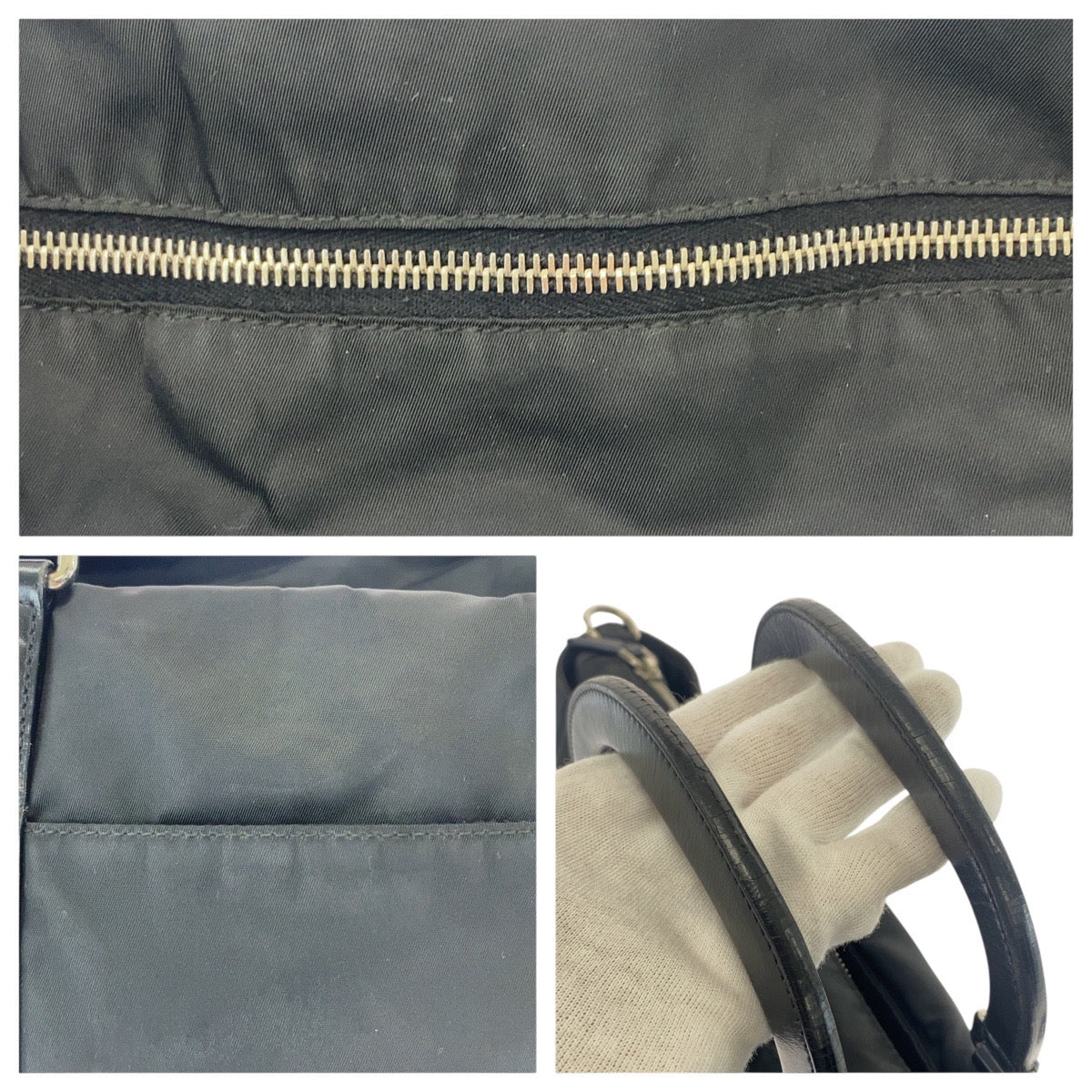 16630
PRADA プラダ テスート 三角ロゴプレート ブラック 黒 シルバー金具 ナイロン トートバッグ ショルダーバッグ 2WAY  メンズ ABP48