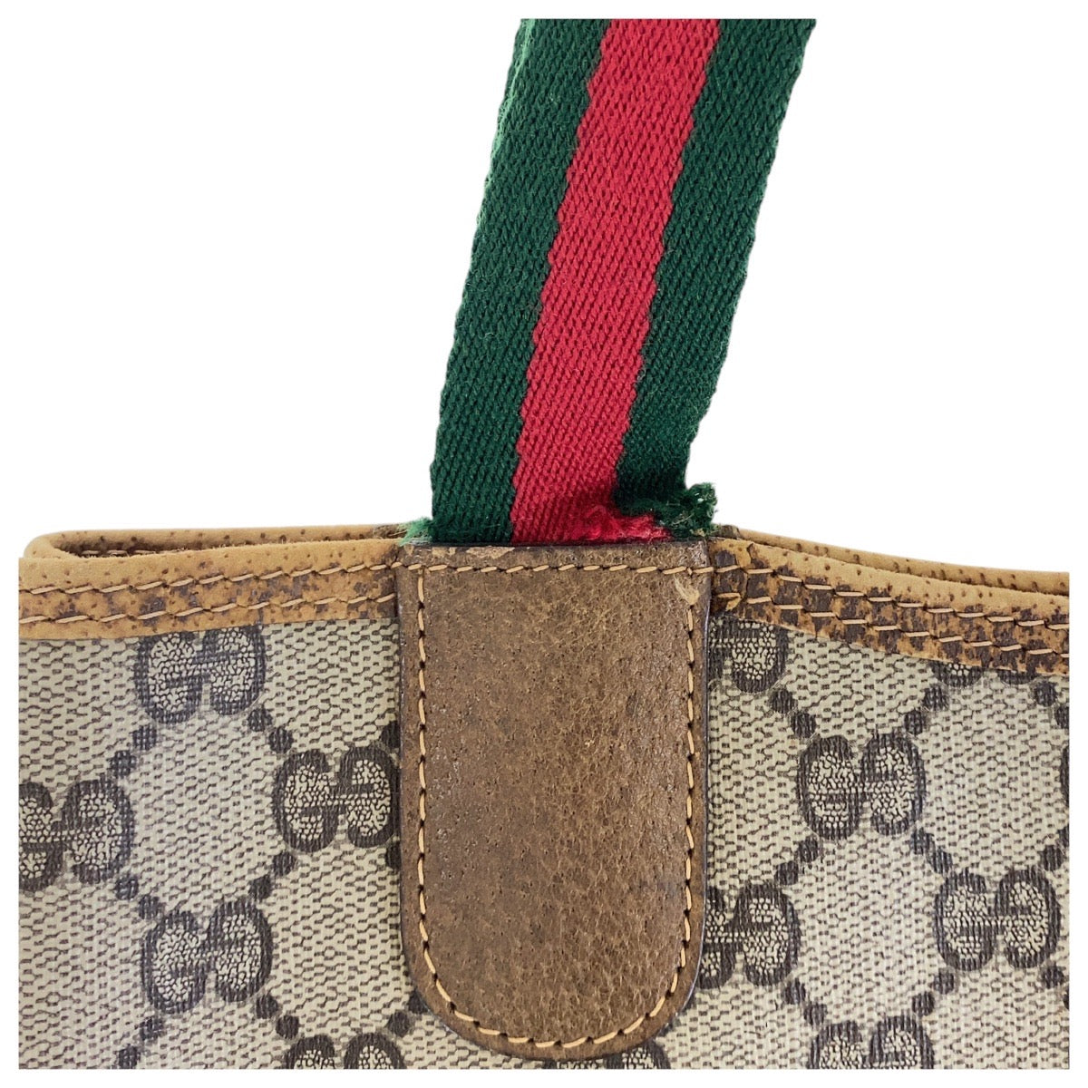 16633
GUCCI グッチ ヴィンテージ オールドグッチ シェリーライン インターロッキング ブラウン GGスプリームキャンバス / レザー 39 02 003 トートバッグ ショルダーバッグ 男女兼用  レディース AB14