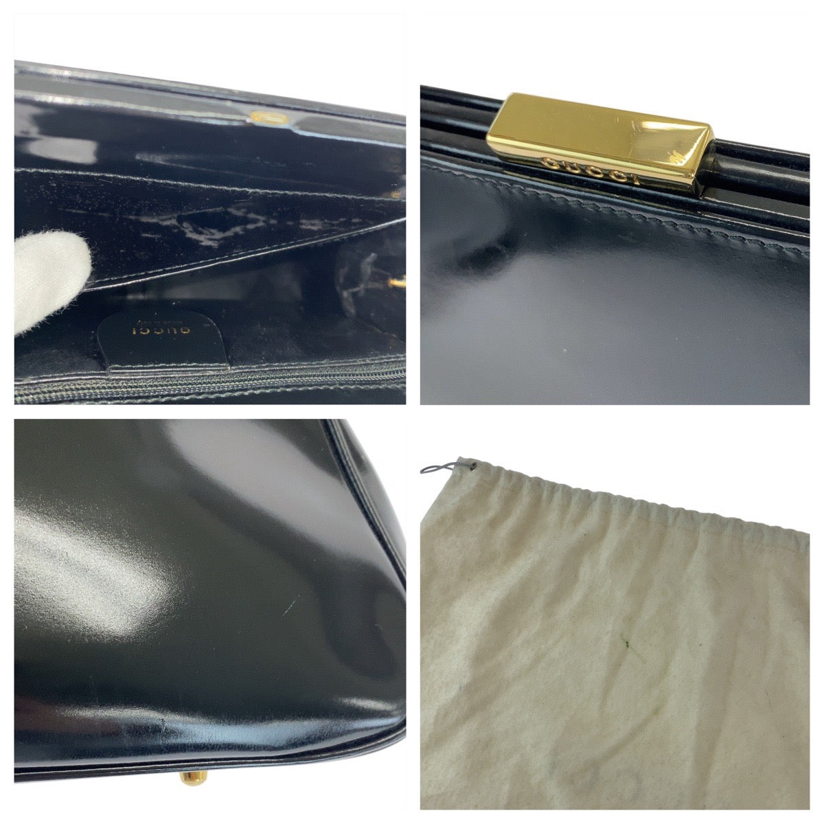 16635
GUCCI グッチ バンブー ブラック 黒 ゴールド金具 レザー 000 2046 0296 ハンドバッグ ショルダーバッグ  レディース AB39