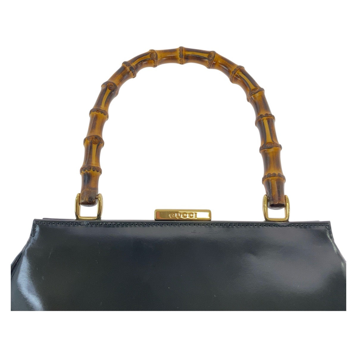 16635
GUCCI グッチ バンブー ブラック 黒 ゴールド金具 レザー 000 2046 0296 ハンドバッグ ショルダーバッグ  レディース AB39